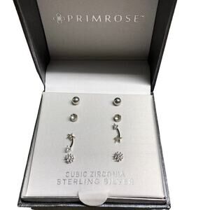 Primrose Sterling Silver Earrings Cubic Zirconia 4PK NWT